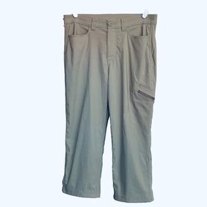 Eddie Bauer Cropped Hiking Pants, Size 8, Light Khaki Beige